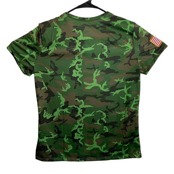 Nike BYU Cougars Football Camo Dri Fit Shirt Women's Size M Green Polyester - Picture 7 of 7